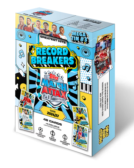 Topps Match Attax UCC 2026/27 - Mega Tin 3 Fémdoboz (Record Breakers)