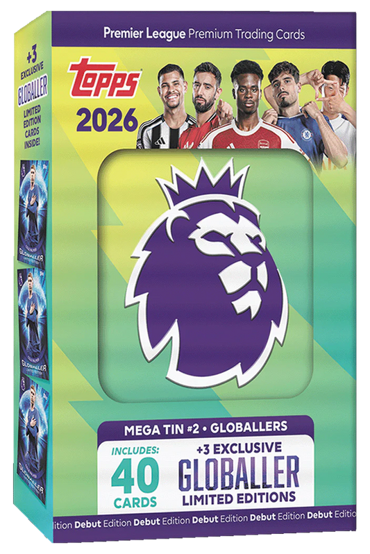 Topps Premier League 2026 - Mega Tin GLOBALLERS Fémdoboz